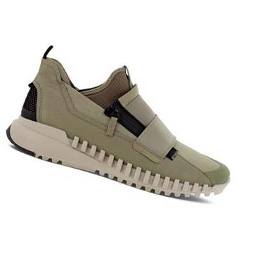 Men's Ecco Zipflex Slip-on Sneakers Olive | USA 676DFM